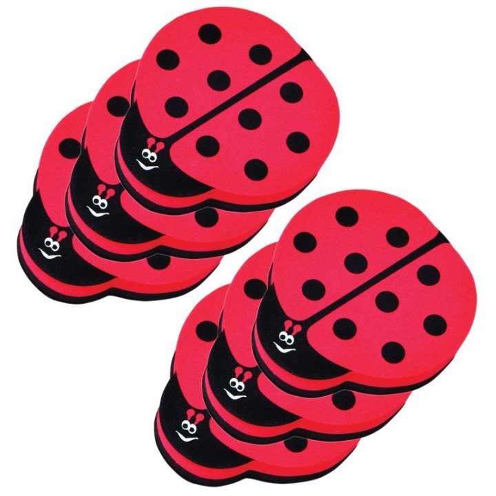 Ashley Productions® Magnetic Whiteboard Eraser, Ladybug, Pack of 6