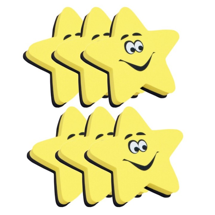 Ashley Productions® Magnetic Whiteboard Eraser, Star, Pack of 6