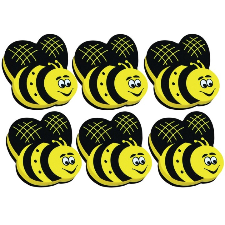 Ashley Productions® Magnetic Whiteboard Eraser, Bee, Pack of 6