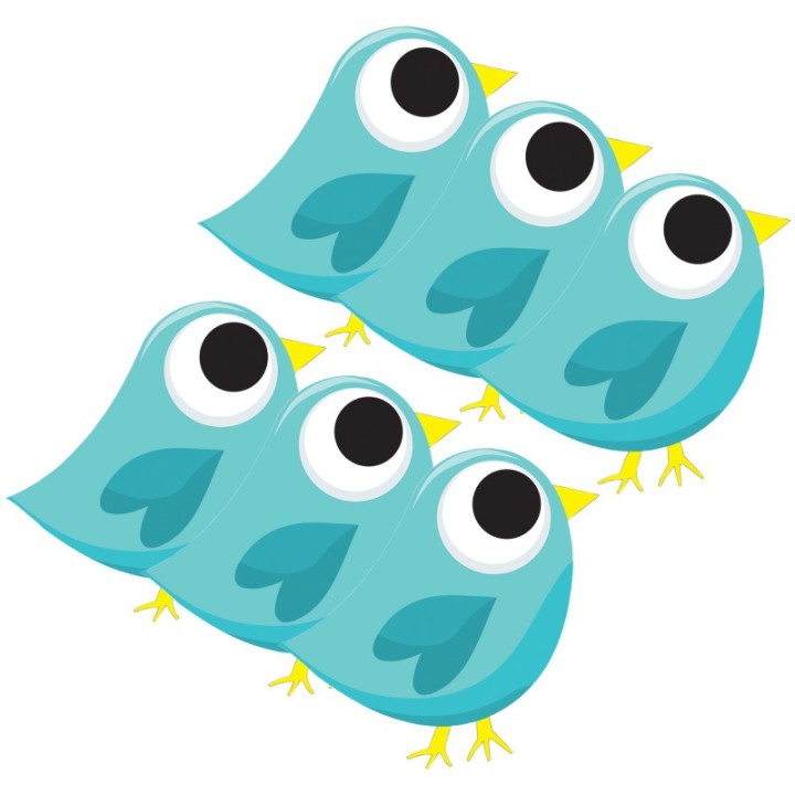 Ashley Productions® Magnetic Whiteboard Eraser, Blue Tweet, Pack of 6