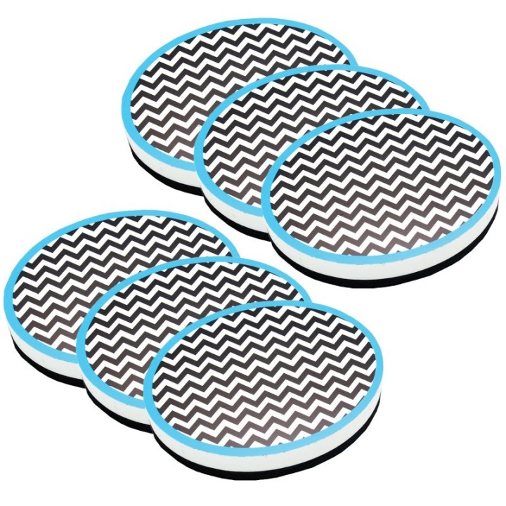 Ashley Productions® Magnetic Whiteboard Eraser, Chevron, Pack of 6
