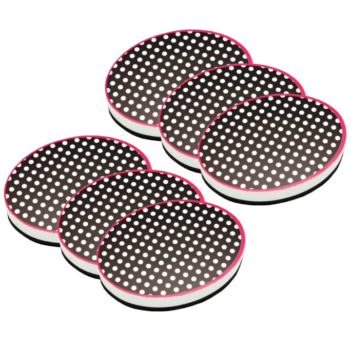 Ashley Productions® Magnetic Whiteboard Eraser, Black & White Dots, Pack of 6