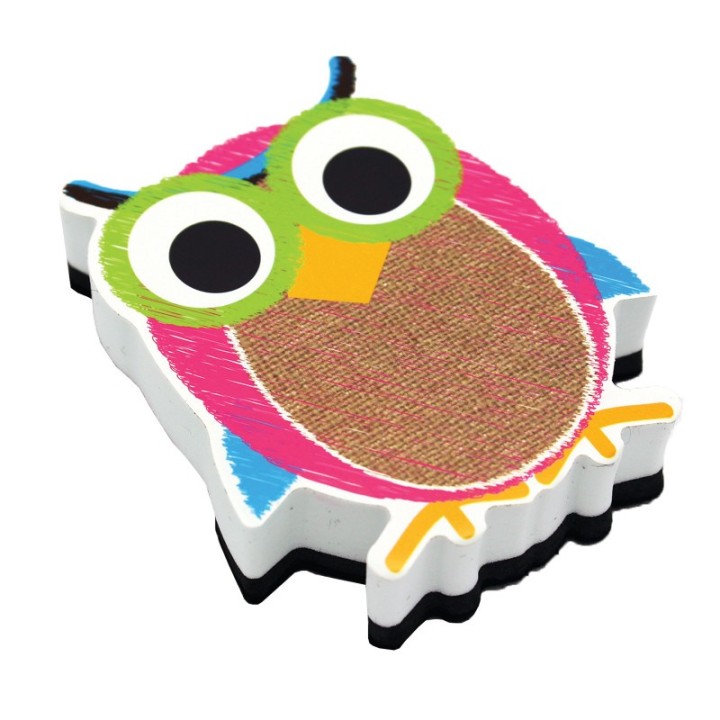 Ashley Productions® Magnetic Whiteboard Eraser, Burlap Scribble Owl