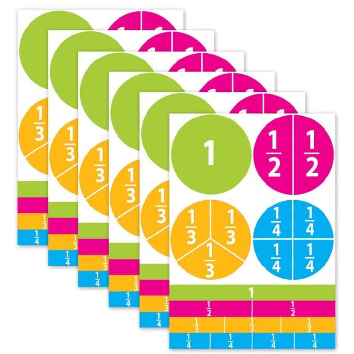 Ashley Productions® Math Die-Cut Magnets, Beginning Fractions, 20 Per Pack, 6 Packs
