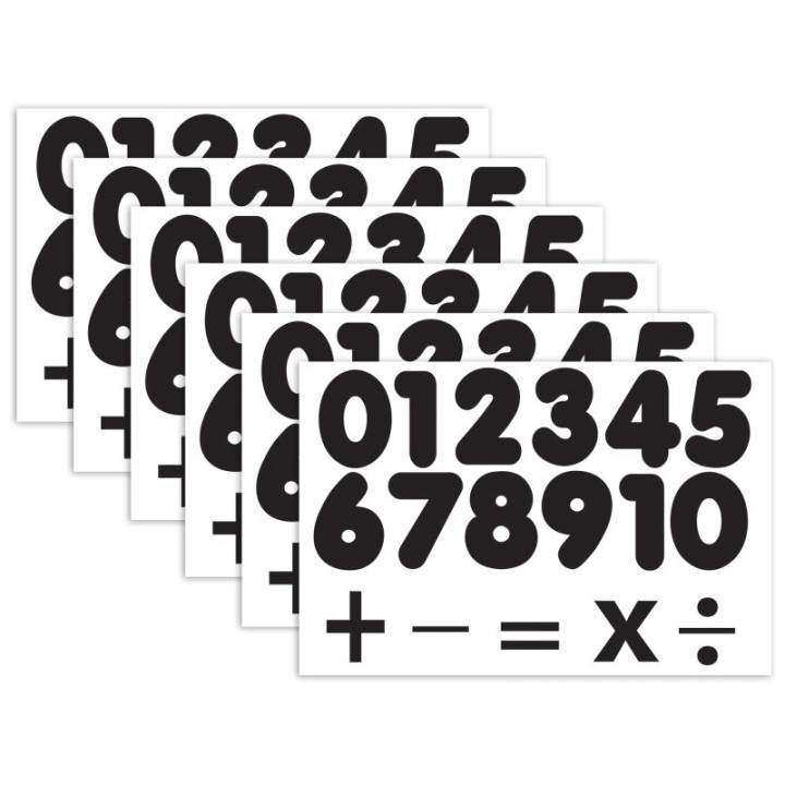 Ashley Productions® Die-Cut Magnetic Black Number Set, 1.75", 32 Pieces Per Pack, 6 Packs