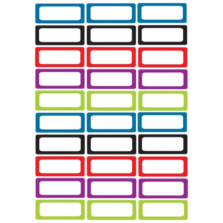 Ashley Productions® Die-Cut Magnetic Foam Assorted Color Labels/Nameplates, Pack of 30