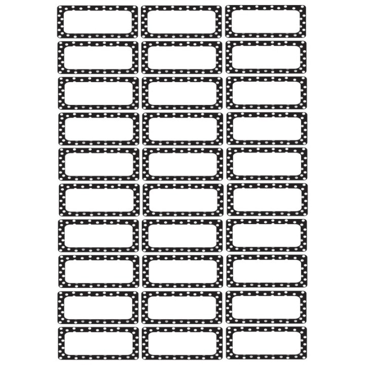 Ashley Productions® Die-Cut Magnetic Foam Black & White Dots Labels/Nameplates, Pack of 30
