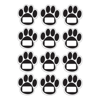 Ashley Productions® Die-Cut Magnetic Black Paw Prints, 12 Pieces