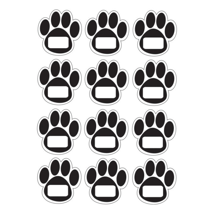Ashley Productions® Die-Cut Magnetic Black Paw Prints, 12 Pieces
