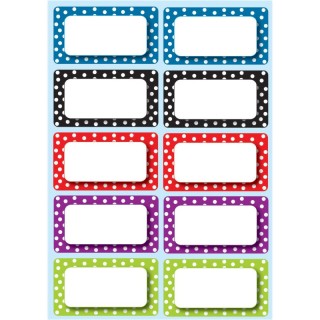 Ashley Productions® Die-Cut Magnetic Colorful Dots Labels/Nameplates, 10 Pieces
