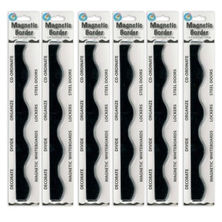 Ashley Productions® Magnetic Border, Black, 12 Feet Per Pack, 6 Packs