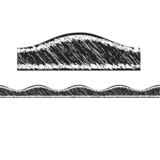 Ashley Productions® Magnetic Border, Black Scribble Chalk, 12'