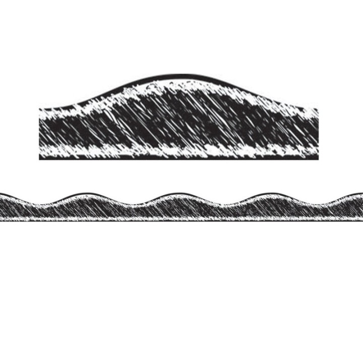 Ashley Productions® Magnetic Border, Black Scribble Chalk, 12'