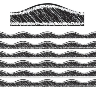 Ashley Productions® Magnetic Border, Black Scribble Chalk, 12 Feet Per Pack, 6 Packs
