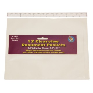 Ashley Productions® Clear View Self-Adhesive Document Pocket 9" x 12", Pack of 12