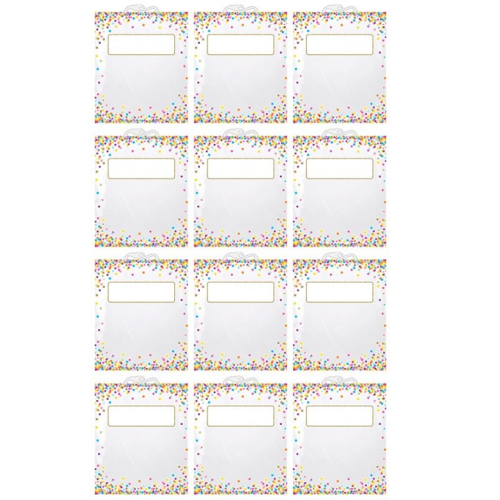 Ashley Productions® Hanging Confetti Pattern Storage/Book Bag, 10.5" x 12.5", Pack of 12