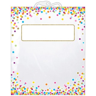 Ashley Productions® Hanging Confetti Pattern Storage/Book Bag, 10.5" x 12.5", Pack of 6