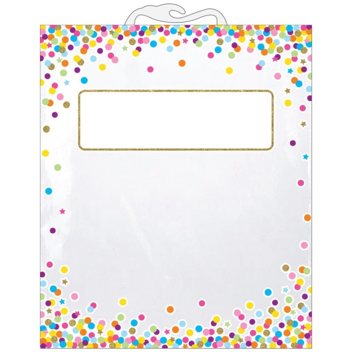 Ashley Productions® Hanging Confetti Pattern Storage/Book Bag, 10.5" x 12.5", Pack of 6