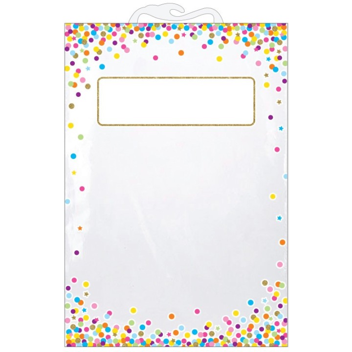 Ashley Productions® Hanging Confetti Pattern Storage/Book Bag, 11" x 16", Pack of 5