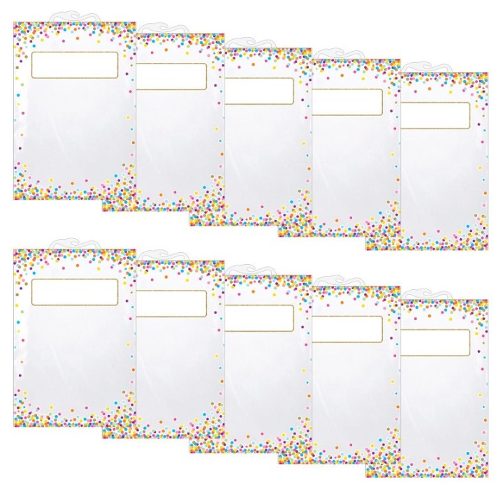 Ashley Productions® Hanging Confetti Pattern Storage/Book Bag, 11" x 16", 5 Per Pack, 2 Packs