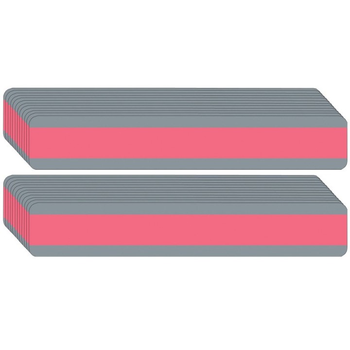 Ashley Productions® Double Wide Sentence Strip Reading Guide, 1-1/4" x 7-1/4", Rose, Pack of 24