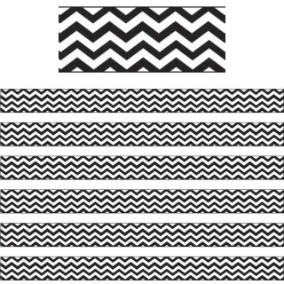 Ashley Productions® Magnetic Magi-Strips, Black Chevron, 12 Feet Per Pack, 6 Packs