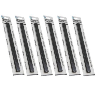 Ashley Productions® Magnetic Magi-Strips, Black, 12 Feet Per Pack, 6 Packs