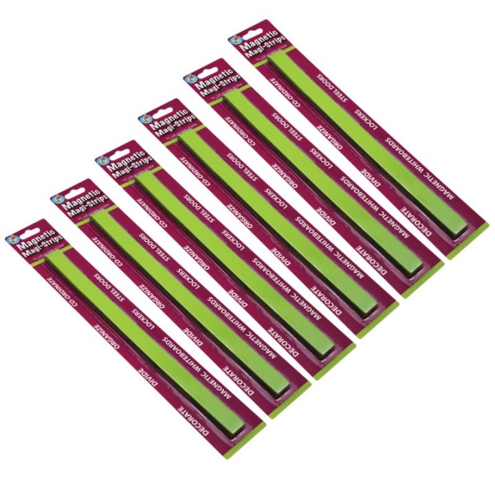 Ashley Productions® Magnetic Magi-Strips, Lime Green, 12 Feet Per Pack, 6 Packs