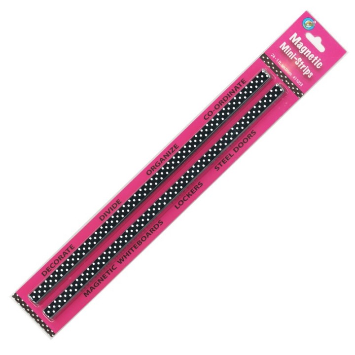 Ashley Productions® Mini Magnetic Magi-Strips, B/W Dots, 24'