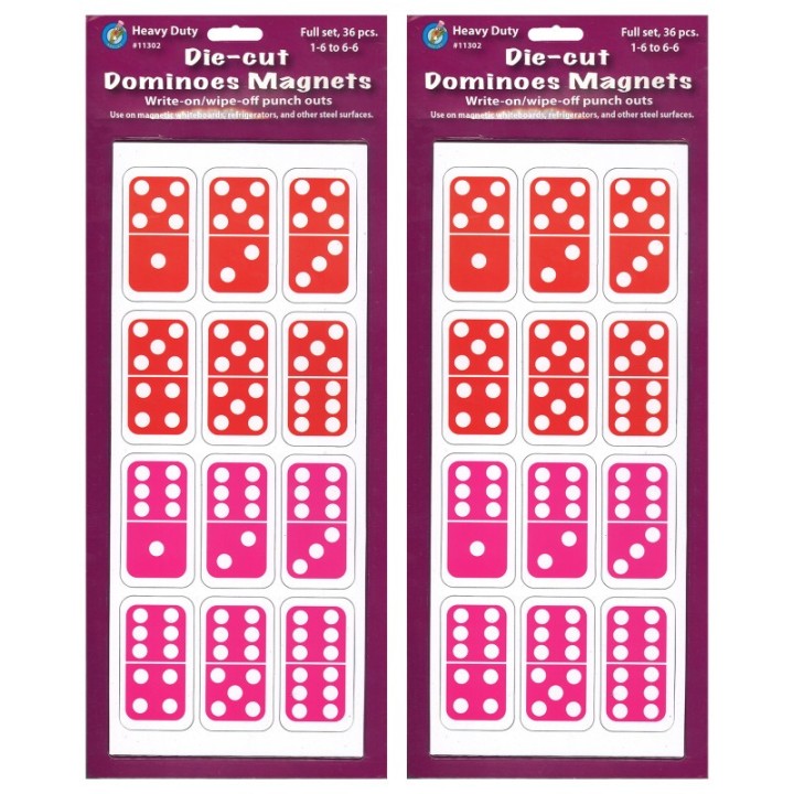 Ashley Productions® Die-Cut Magnetic Dominoes, 36 Per Pack, 2 Packs