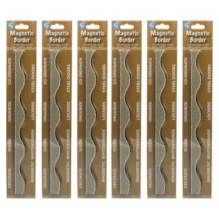 Ashley Productions® Magnetic Scallop Border Burlap Scribble, 12 Feet Per Pack, 6 Packs