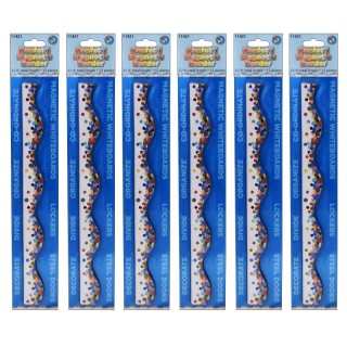 Ashley Productions® Magnetic Scallop Border, Confetti, 12 Feet Per Pack, 6 Packs