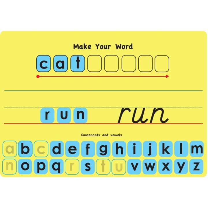 Smart Poly® Touch-Stik™ Phonics Tiles & Mat, Make Your Word Set, 104 Tiles