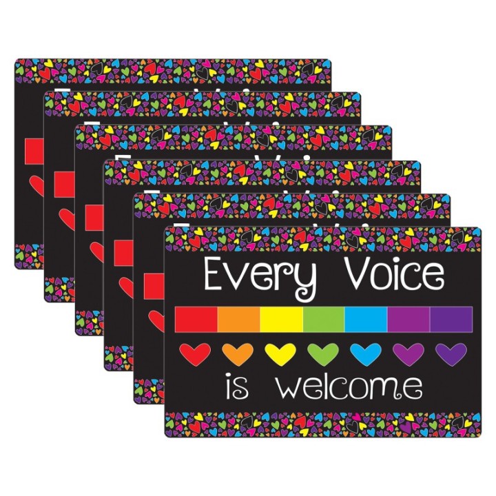 Smart Poly® Computer Mouse Pad, 8" x 10", Every Voice is Welcome Here, Pack of 6