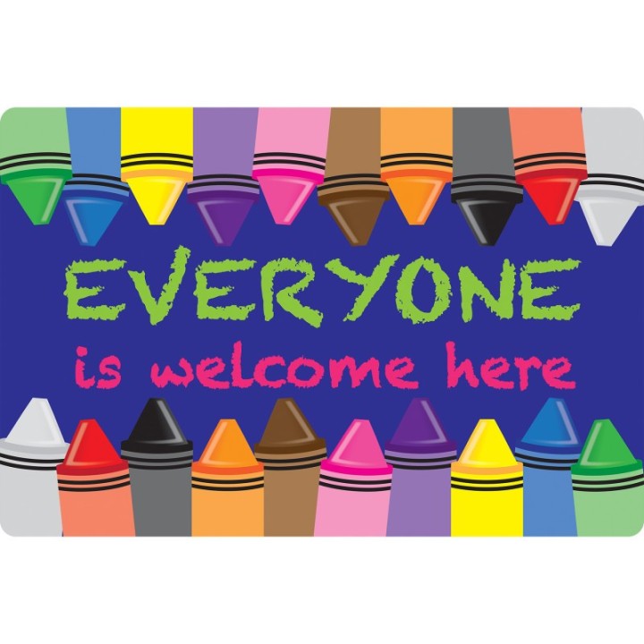 Smart Poly® Computer Mouse Pad, 8" x 10", Everyone is Welcome Here, Crayons