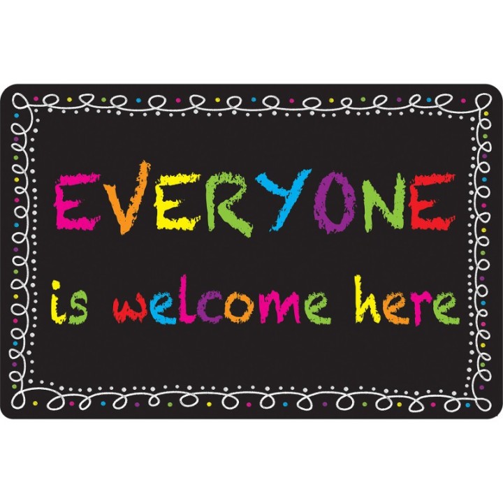 Smart Poly® Computer Mouse Pad, 8" x 10", Everyone is Welcome Here, Chalk Loop