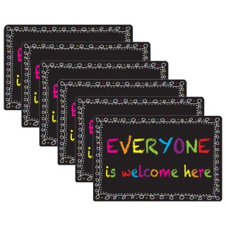 Smart Poly® Computer Mouse Pad, 8" x 10", Everyone is Welcome Here, Chalk Loop, Pack of 6