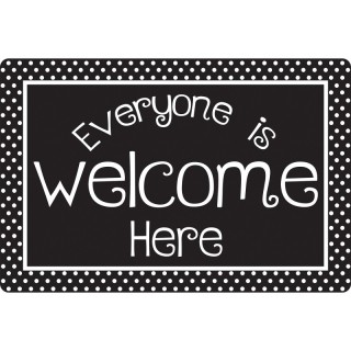 Smart Poly® Computer Mouse Pad, 8" x 10", Everyone is Welcome Here, BW Dots
