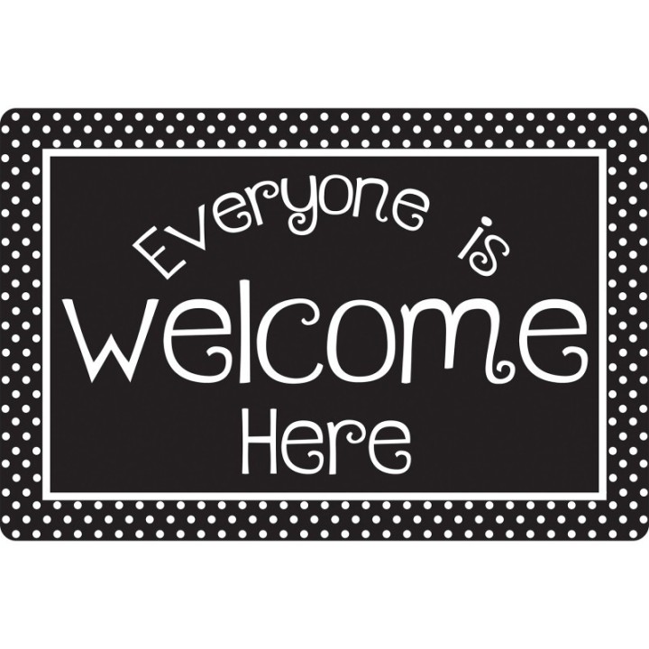 Smart Poly® Computer Mouse Pad, 8" x 10", Everyone is Welcome Here, BW Dots