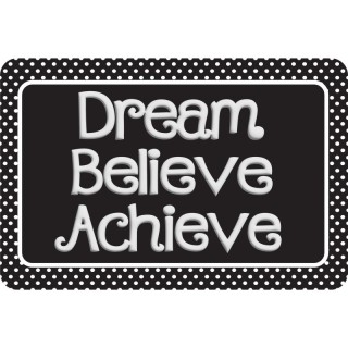 Ashley Productions® The Original Fun Mat® Computer Mouse Pad, 11.75x8 in, Dream, Believe, Achieve, Black with White Dots