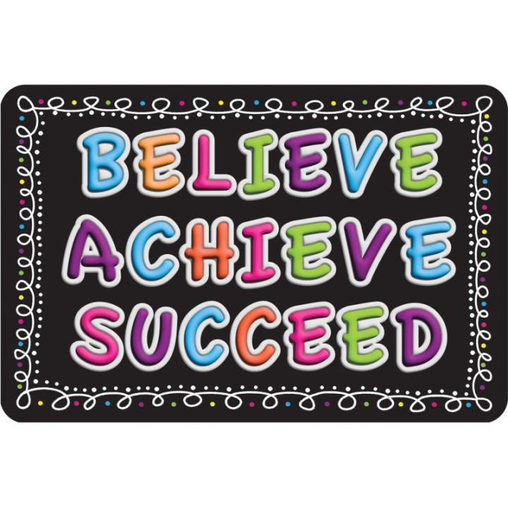 Ashley Productions® The Original Fun Mat® Computer Mouse Pad, 11.75x8 in, Believe, Achieve, Succeed, Chalk Loops
