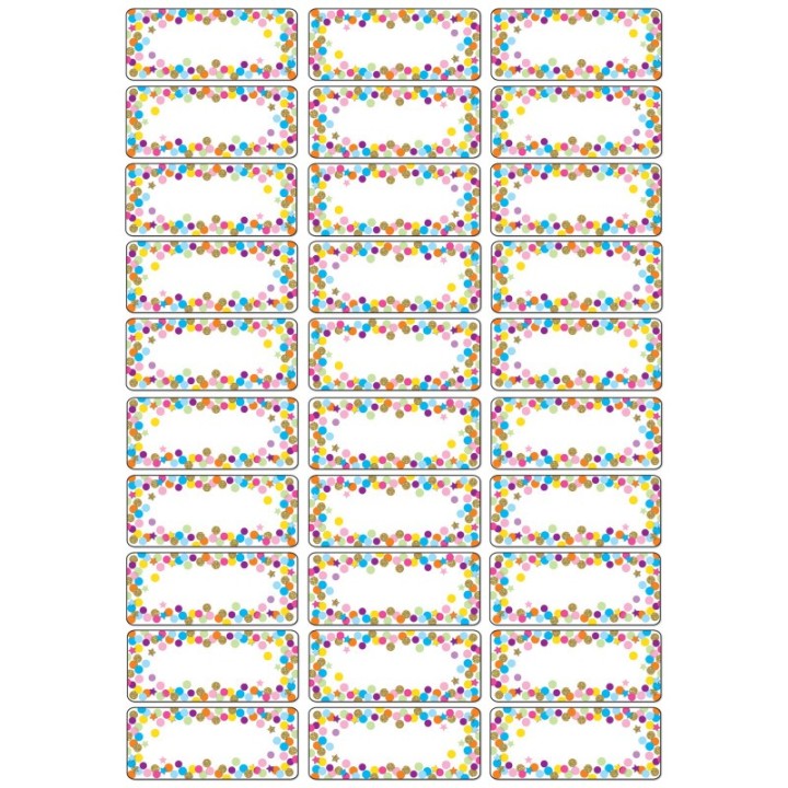 Ashley Productions® Magnetic Die-Cut Small Foam Nameplates & Labels, Confetti, 30 Pieces
