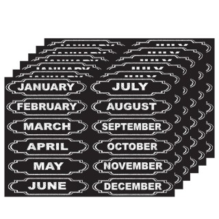 Ashley Productions® Die-Cut Magnets, Chalkboard Calendar Months, 12 Per Pack, 6 Packs