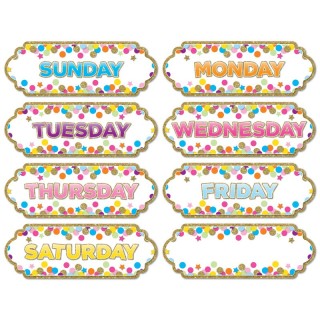 Ashley Productions® Magnetic Die-Cut Timesavers & Labels, Confetti Days of the Week