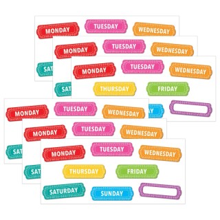 Ashley Productions® Magnetic Die-Cut Timesavers & Labels, Days of the Week, Chalk Loops, 8 Per Pack, 6 Packs