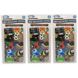 Ashley Productions® Non-Magnetic Mini Whiteboard Erasers, Keyhole Kritters, 10 Per Pack, 3 Packs