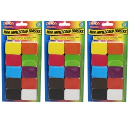 Ashley Productions® Non-Magnetic Mini Whiteboard Erasers, Assorted, 10 Per Pack, 3 Packs