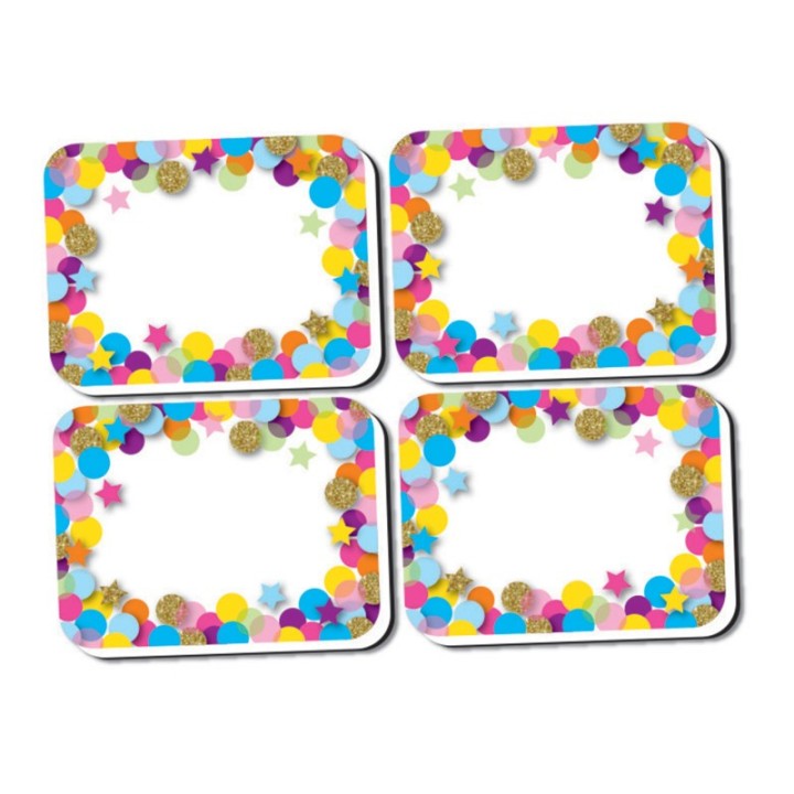 Ashley Productions® Non-Magnetic Mini Whiteboard Erasers, Confetti, Pack of 10