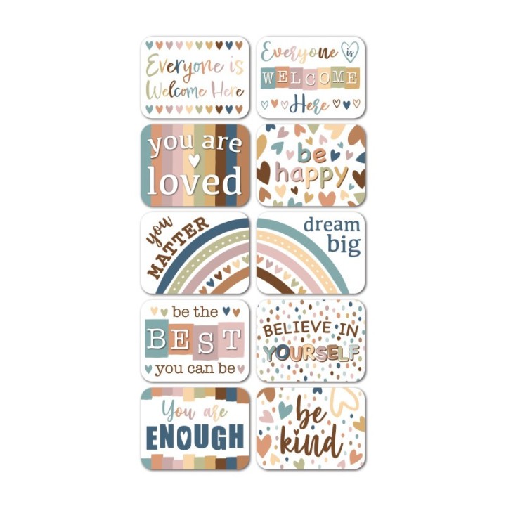 Ashley Productions® Non-Magnetic Mini Whiteboard Erasers, Everyone is Welcome, Pack of 10