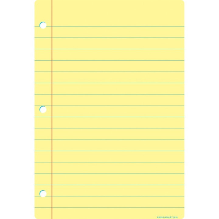 Ashley Productions® Smart Poly™ Chart, 13" x 19", Light Yellow Notebook Paper